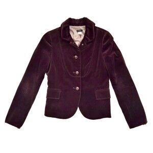 Vintage J.Crew Bella Brown Velvet Blazer Jacket Womens Size 8 Academia y2k